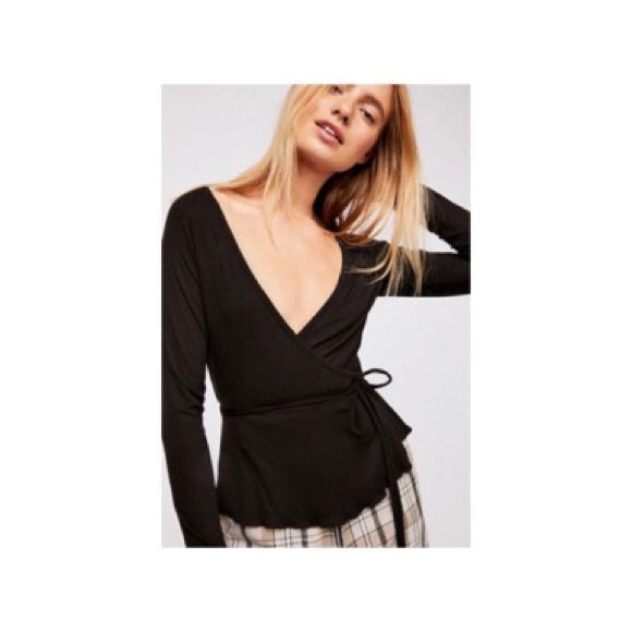 Free People Tops - Free People Looks Like You Wrap Top Black